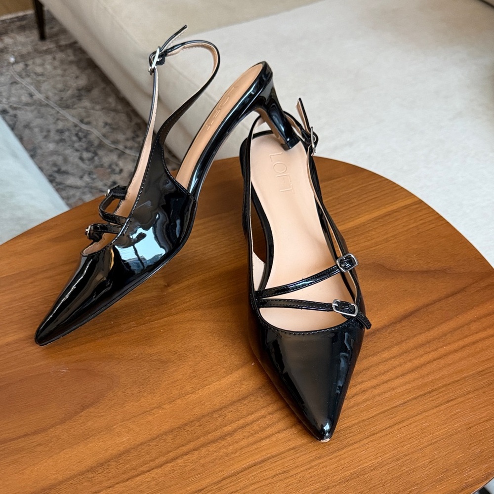 LOFT Black Patent Leather Heels